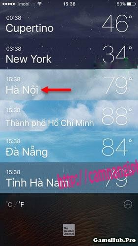 Thủ thuật thêm và xem thời tiết Việt Nam trên iPhone