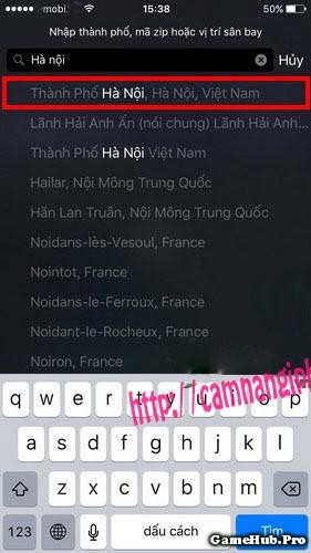 Thủ thuật thêm và xem thời tiết Việt Nam trên iPhone