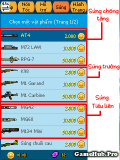 Đặc điểm của các loại súng trong Mobi Army 3