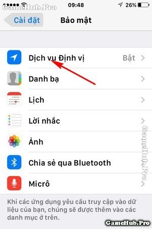 Hướng dẫn Bật - Tắt tính năng Định Vị điện thoại iPhone