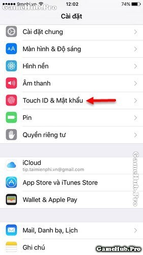 Khóa bảo mật vân tay, kích hoạt Touch ID trên iPhone