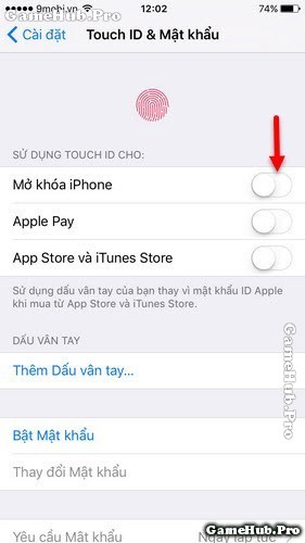 Khóa bảo mật vân tay, kích hoạt Touch ID trên iPhone
