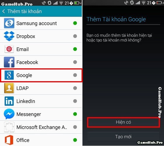 Hướng dẫn thêm tài khoản Google cho điện thoại Samsung