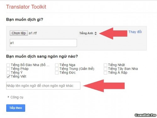 Cách dùng Google Translate để dịch tài liệu các định dạng