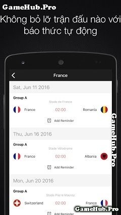 Tải EURO 2016 - Xem Lịch Thi Đấu EURO 2016 Android