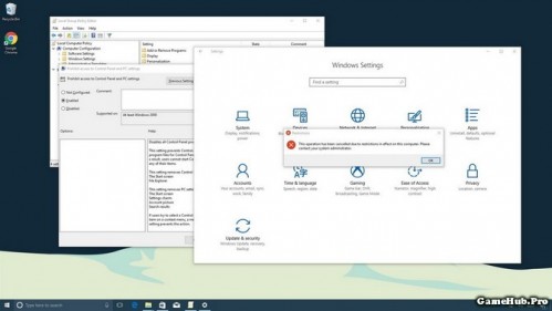 Cách chặn truy cập Settings và Control Panel trên Windows 10