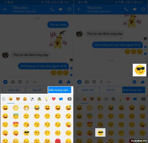 Cách gửi icon hiệu ứng, khổng lồ trên Facebook Messenger