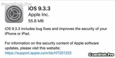 Đả có thể nâng cấp lên iOS 9.3.3 qua OTA cho iPhone, iPad