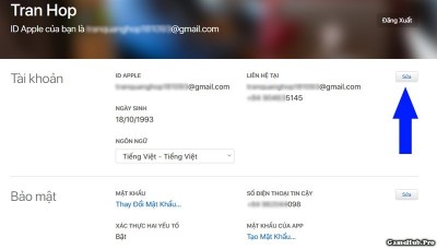Cách thay đổi Apple ID từ Gmail, Yahoo thành iCloud Mail