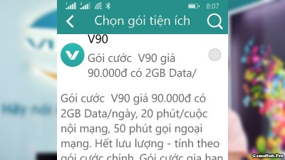 Cách đăng ký V90 2GB/ngày gọi nội mạng free của Viettel
